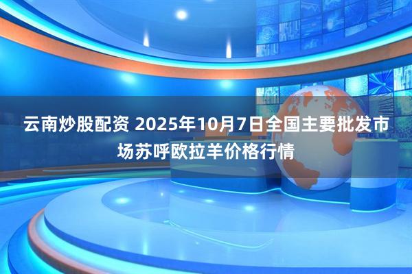 云南炒股配资 2025年10月7日全国主要批发市场苏呼欧拉羊价格行情